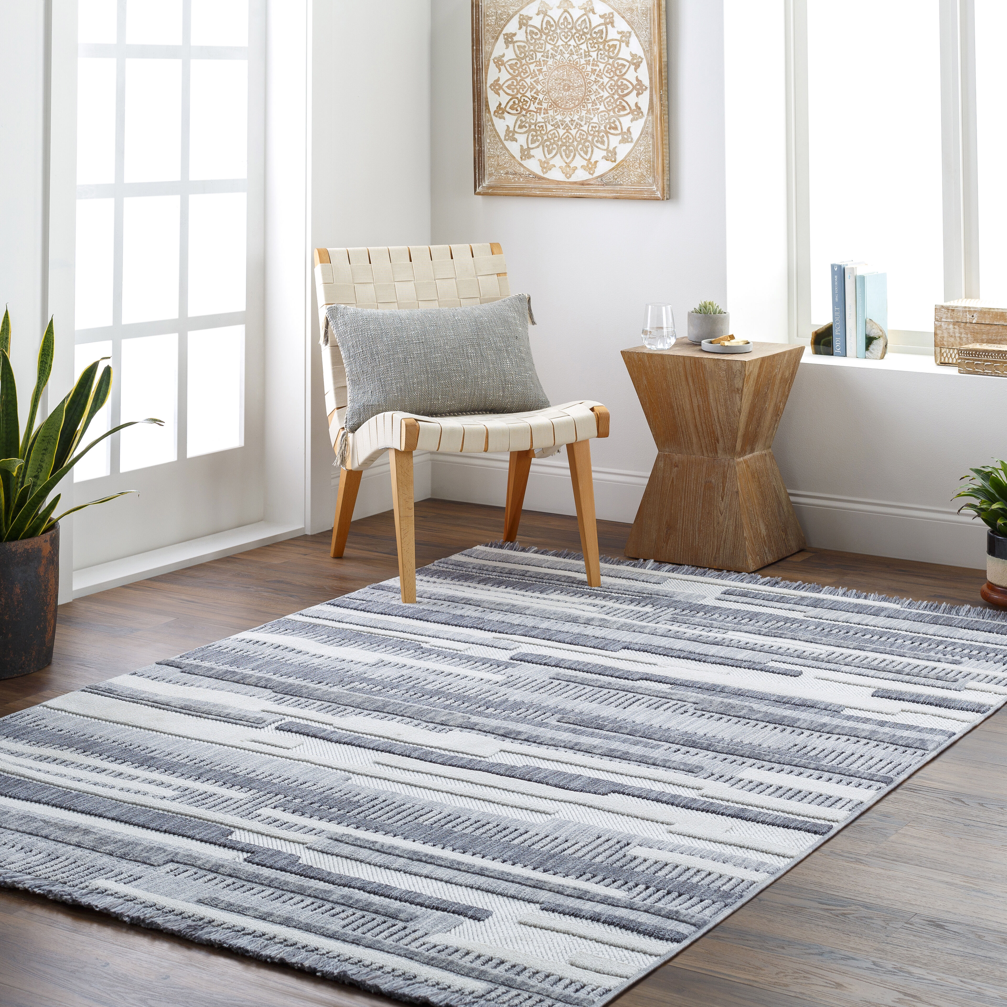 Broadway 120 X 94 inch Light Grey Rug, Rectangle