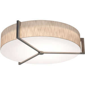 Apex LED 33.33 inch Weathered Grey Flush Mount Ceiling Light in Jute