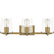 Perry 3 Light 24 inch Weathered Brass Bath Light Wall Light, Large