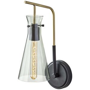 Walker 5.5 inch Black and Antique Brass Wall Lamp Wall Light