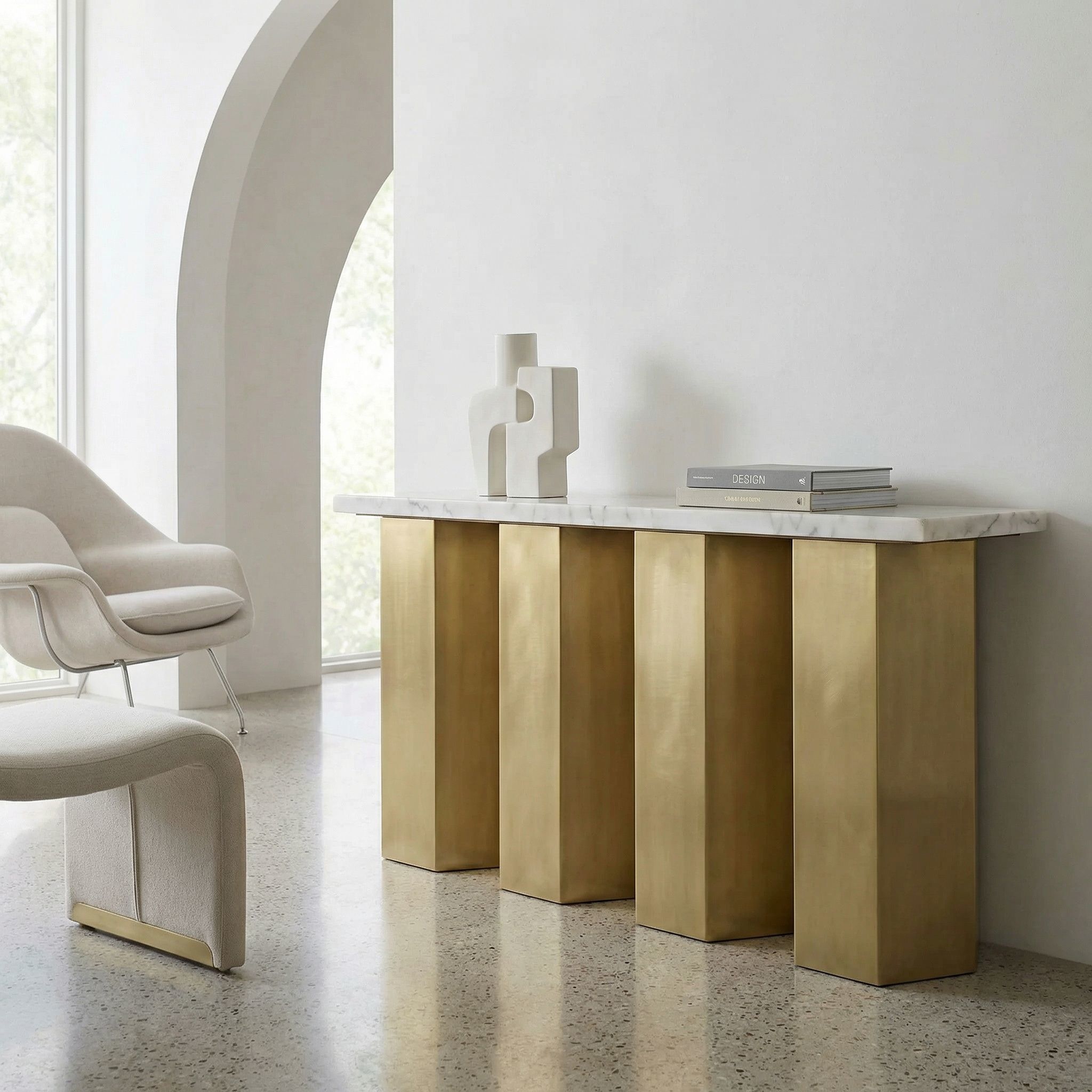 Shilo 64 X 15 inch Antique Brass Console