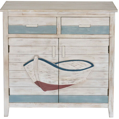 Galilee White Wash and Aqua Cabinet 