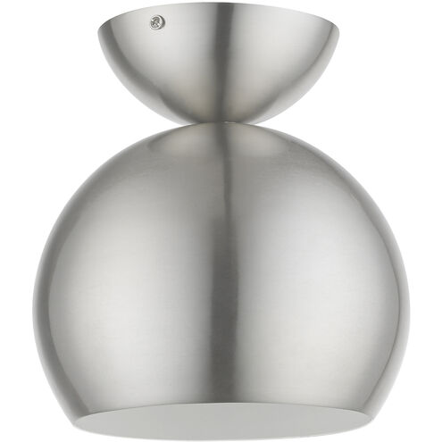 Stockton 1 Light 8 inch Brushed Nickel Semi-Flush Ceiling Light, Globe