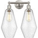 Cindyrella 2 Light 16 inch Brushed Satin Nickel Bath Vanity Light Wall Light in Seedy Glass