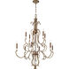 Magnolia Manor 12 Light 42 inch Pale Gold with Distressed Bronze Chandelier Ceiling Light