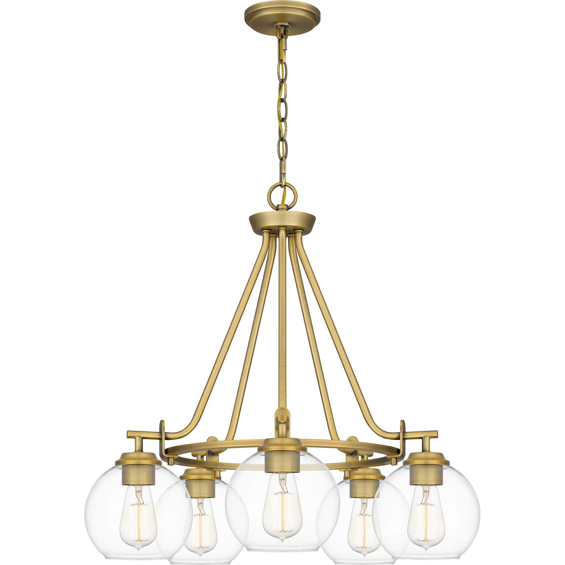 Quoizel CLD5025AB Celadon 5 Light 25 inch Aged Brass Chandelier