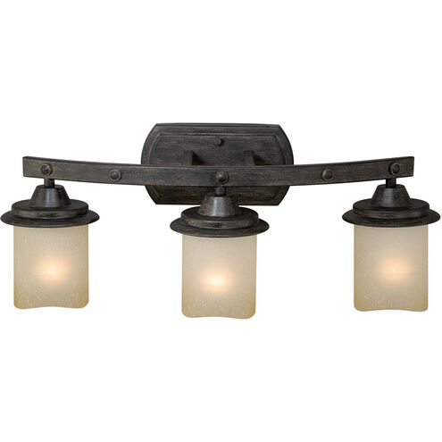 Halifax 3 Light 23 inch Black Walnut Bathroom Light Wall Light