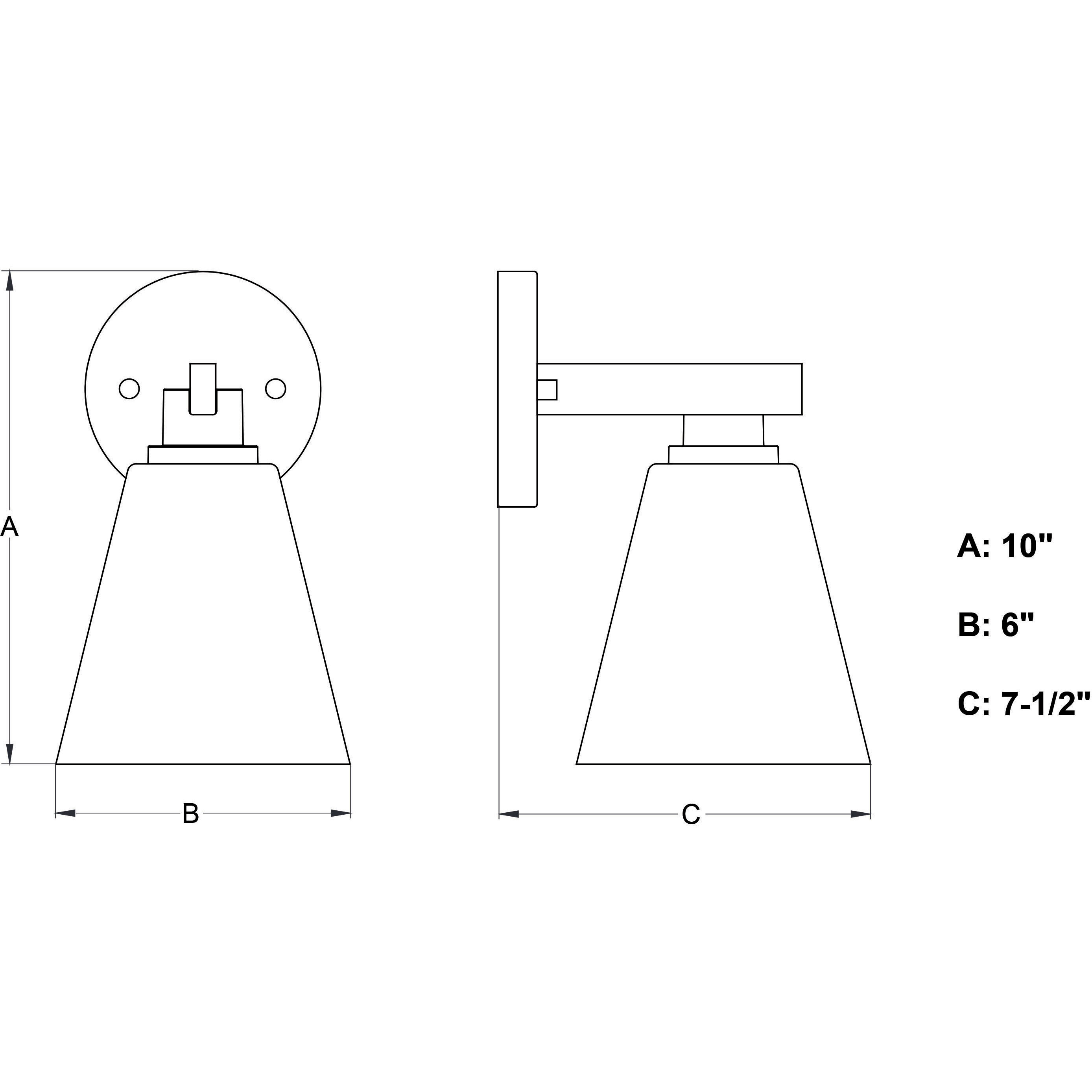 Vermont LED 7.5 inch Matte Black and Satin Nickel Bathroom Light Wall Light in 1
