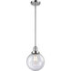 Franklin Restoration Beacon 1 Light 8 inch Polished Chrome Mini Pendant Ceiling Light in Incandescent, Seedy, Franklin Restoration