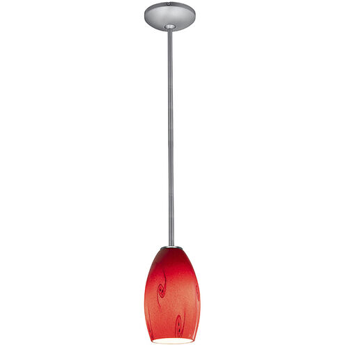 Merlot LED 4 inch Brushed Steel Pendant Ceiling Light
