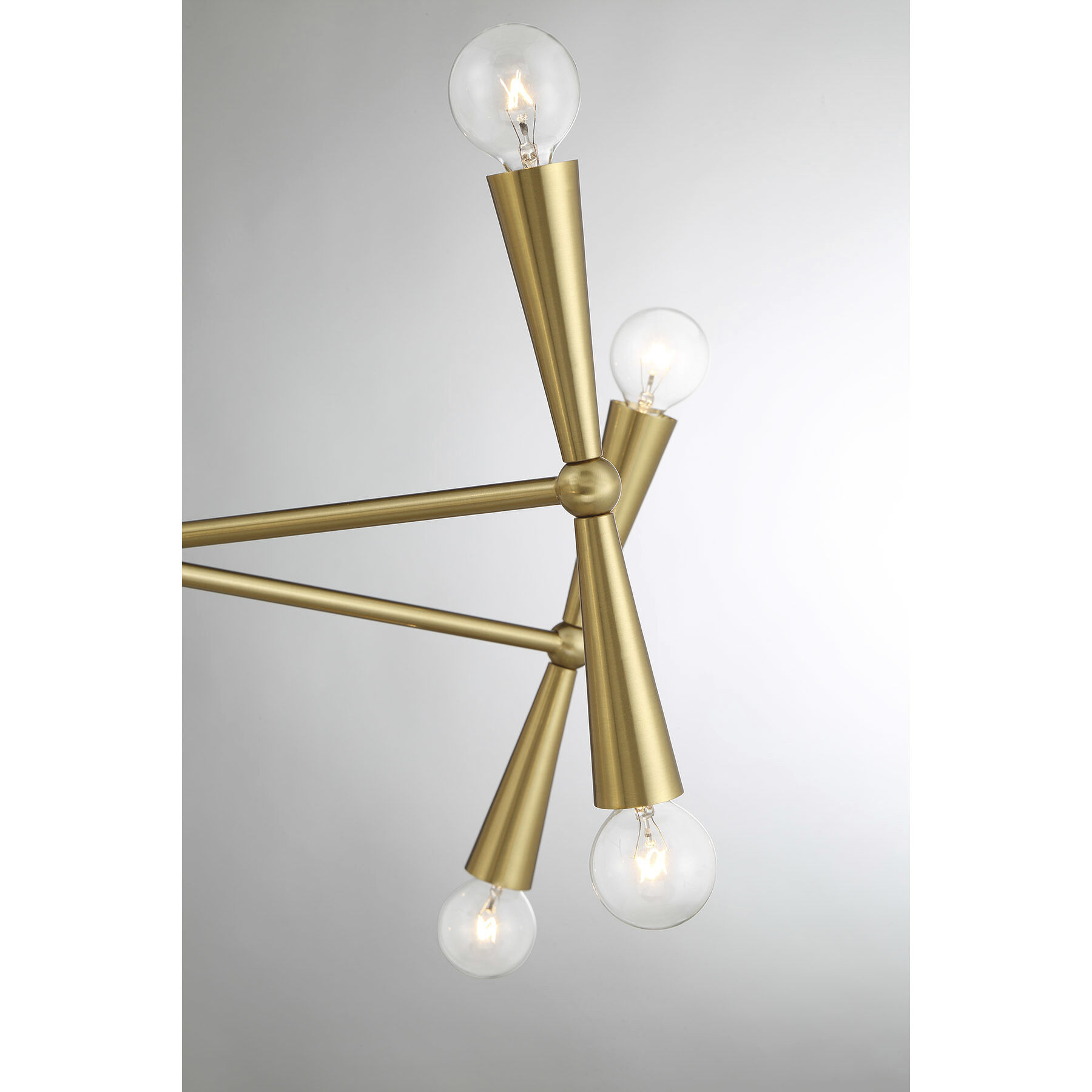Contemporary 10 Light 24 inch Natural Brass Chandelier Ceiling Light