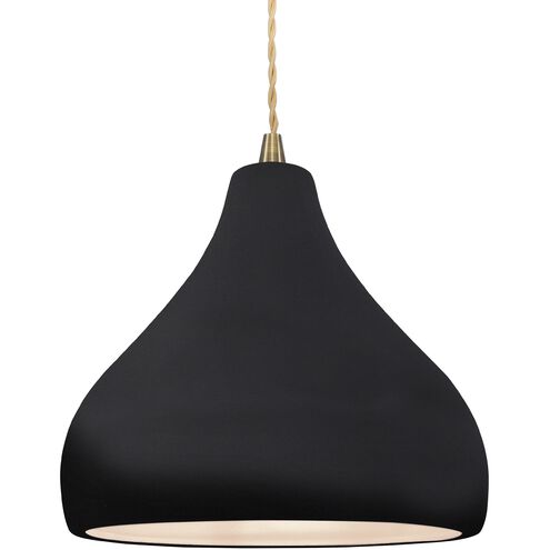 Radiance 1 Light 11.5 inch Antique Brass and Gloss Black/Matte White Pendant Ceiling Light