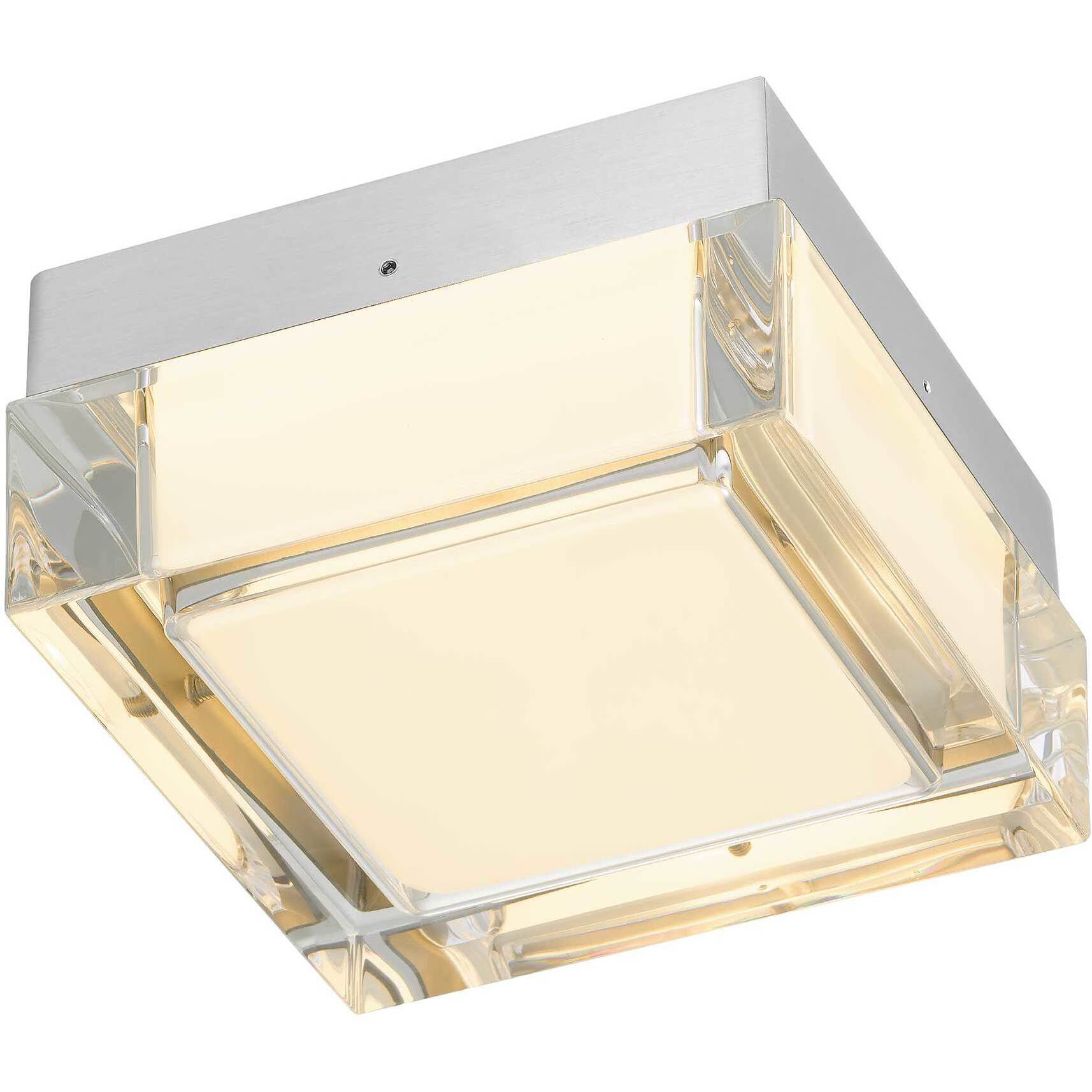 Box LED 5 inch Brushed Stainless Steel Outdoor Flush Mount