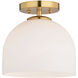 Shelby LED 9.25 inch Natural Brass Semi-Flush Mount Ceiling Light