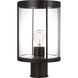 Luning 1 Light 13.38 inch Textured Black Outdoor Post Lantern in Incandescent, Clear Glass