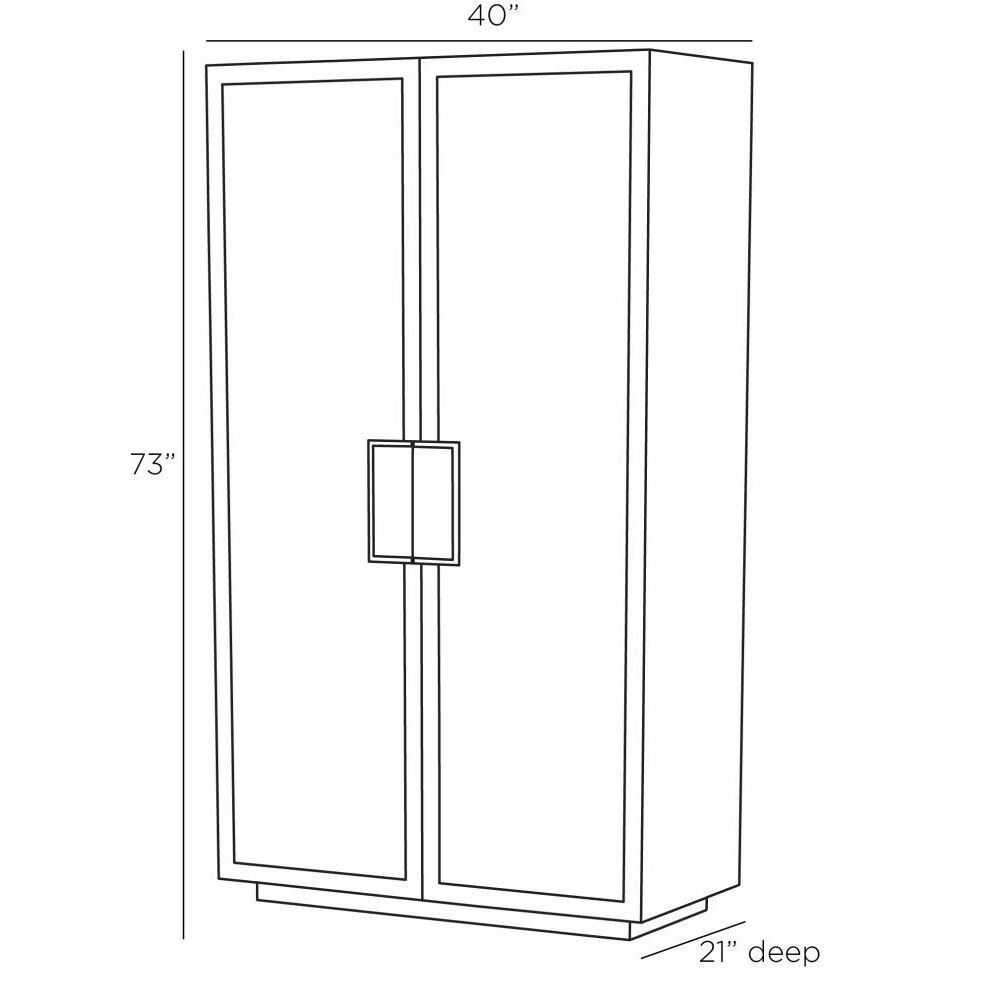 Bianca 40 inch Blonde Straw Marquetry Cabinet