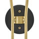 Aston 2 Light 13.5 inch Heritage Brass with Black Indoor Wall Sconce Wall Light