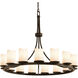 Candlearia LED 42 inch Dark Bronze Chandelier Ceiling Light in Cream (CandleAria), Cylinder with Melted Rim, 10500 Lm LED