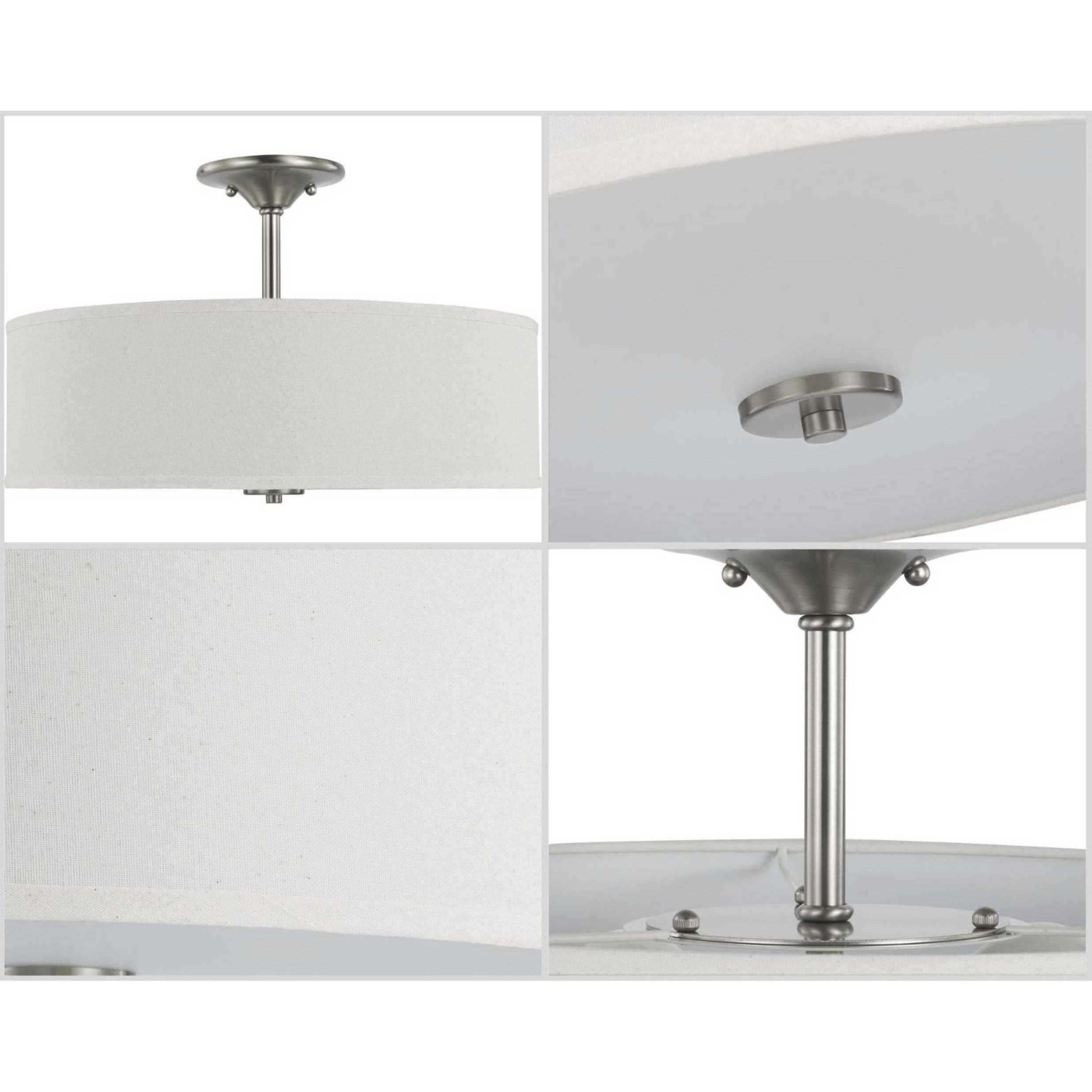 Inspire 3 Light 18 inch Brushed Nickel Semi-Flush Mount Ceiling Light