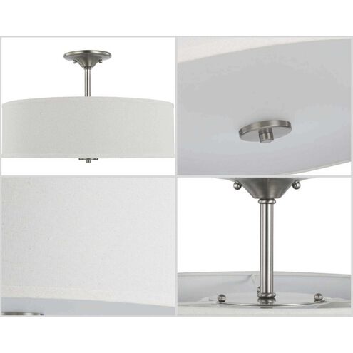 Inspire 3 Light 18 inch Brushed Nickel Semi-Flush Mount Ceiling Light