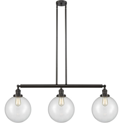 Franklin Restoration X-Large Beacon 3 Light 42 inch Oil Rubbed Bronze Island Light Ceiling Light in Clear Glass, Franklin Restoration