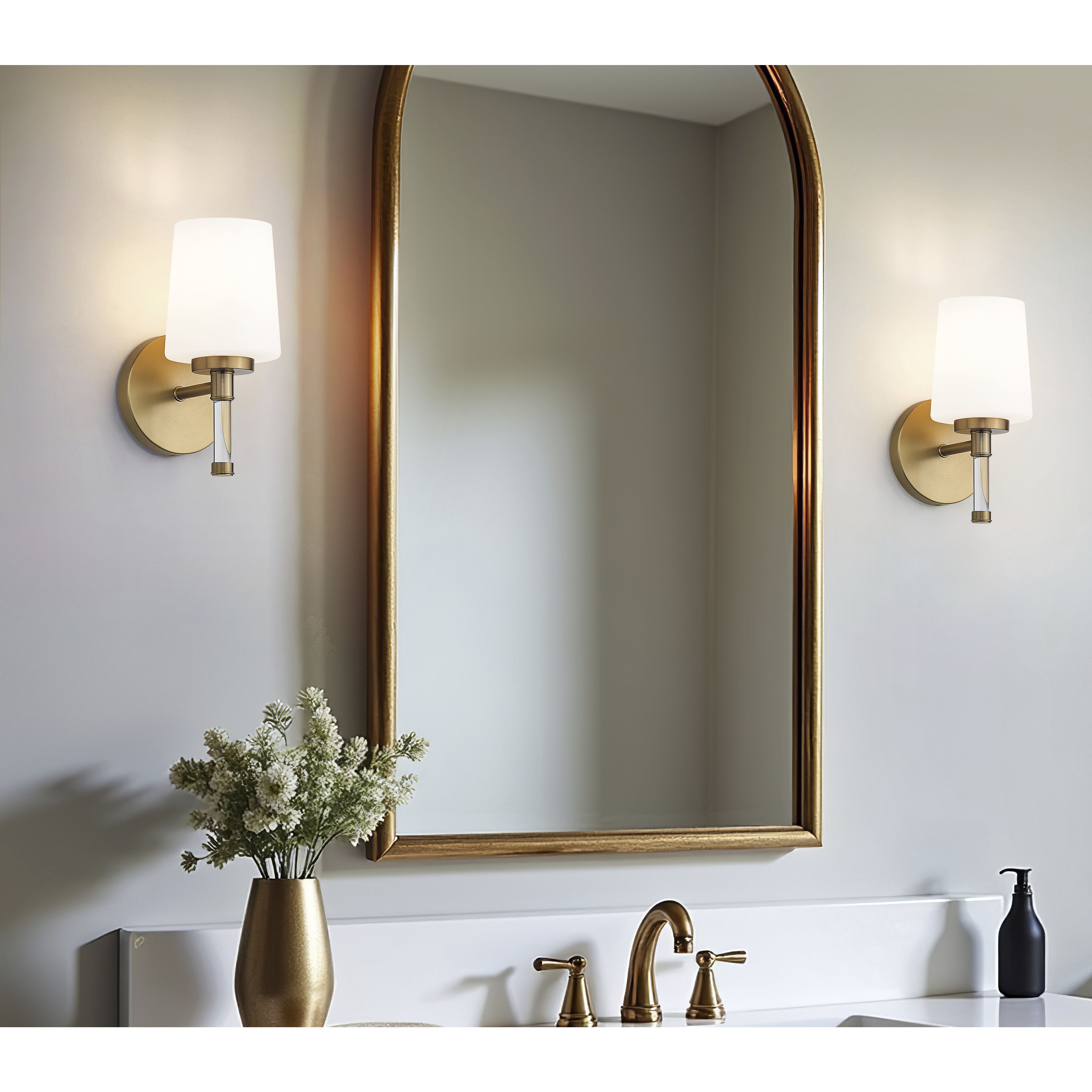 Henri 1 Light 6.5 inch Modern Gold Bathroom Vanity Wall Light