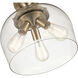 Ashford 3 Light 13 inch Modern Gold Indoor Semi-Flush Ceiling Light