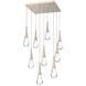 Rain Drop LED 26.8 inch Beige Silver Chandelier Ceiling Light in Metallic Beige Silver, 2700K LED, Multi-Port