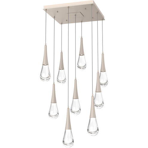 Rain Drop LED 26.8 inch Beige Silver Chandelier Ceiling Light in Metallic Beige Silver, 2700K LED, Multi-Port