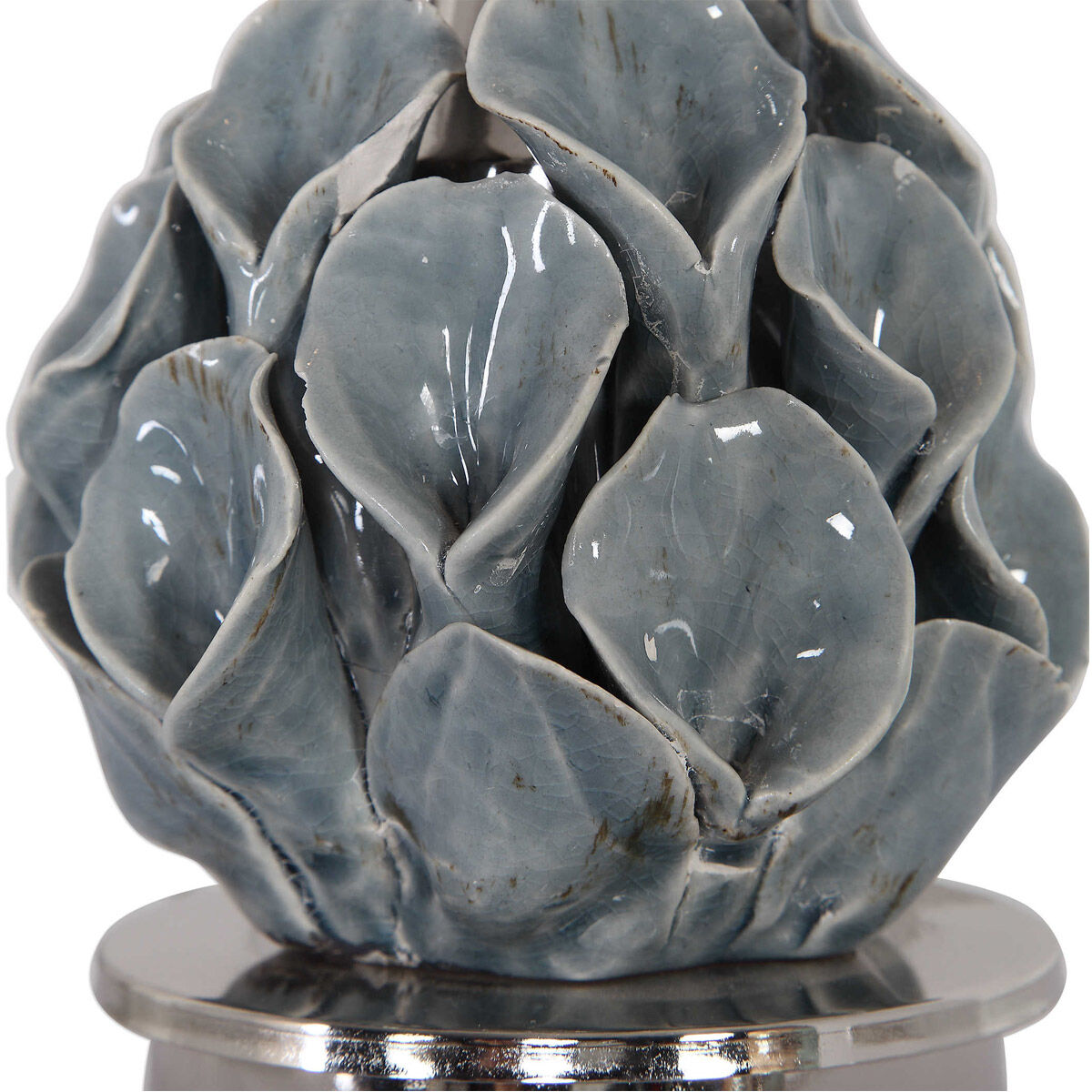 Elody 32 inch 150 watt Blue Gray Glaze with Crystal and Polished Nickel Buffet Lamp Portable Light