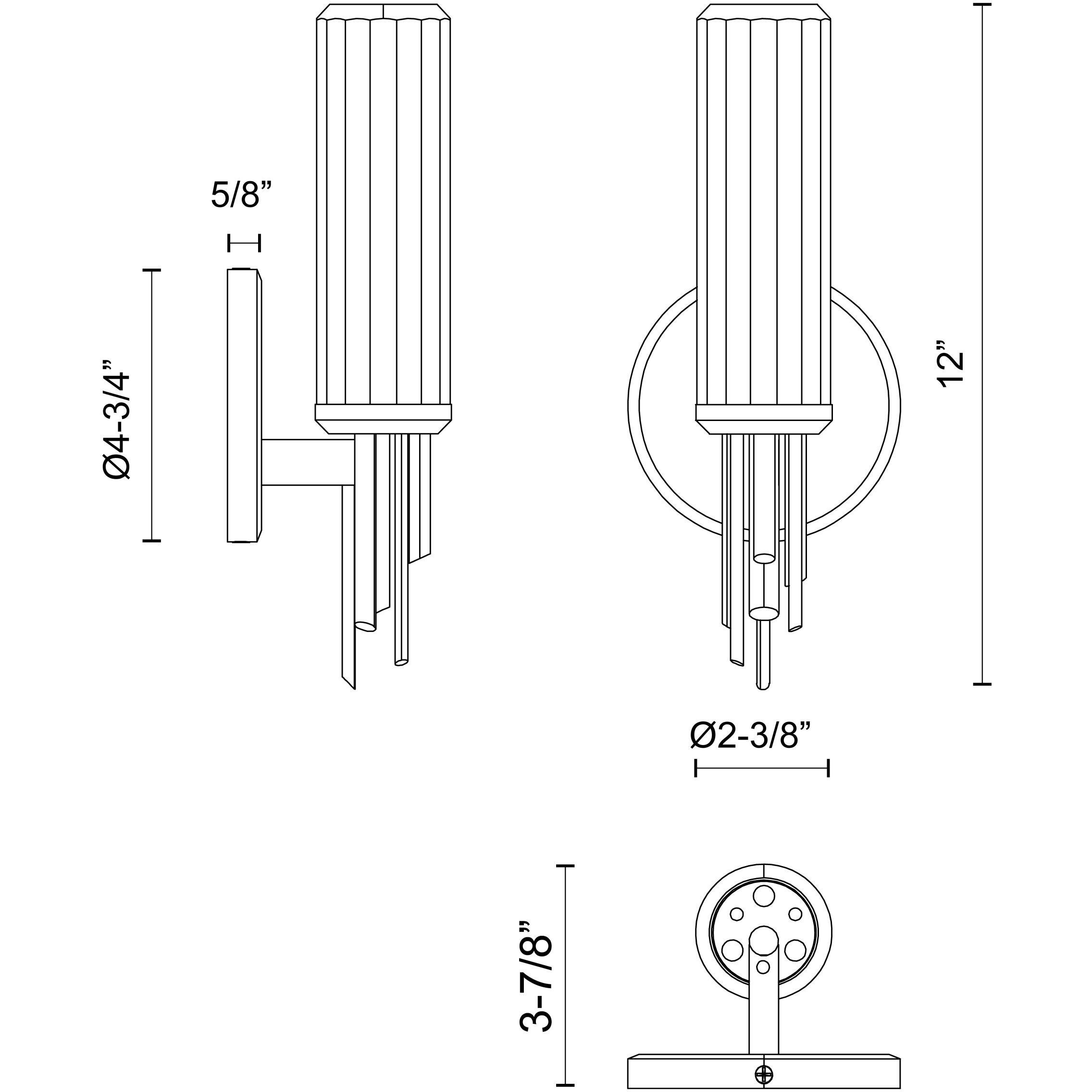 Torres Wall/Vanity Light Wall Light in Vintage Brass