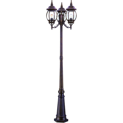 Chateau 3 Light 85 inch Burled Walnut Exterior Post Mount
