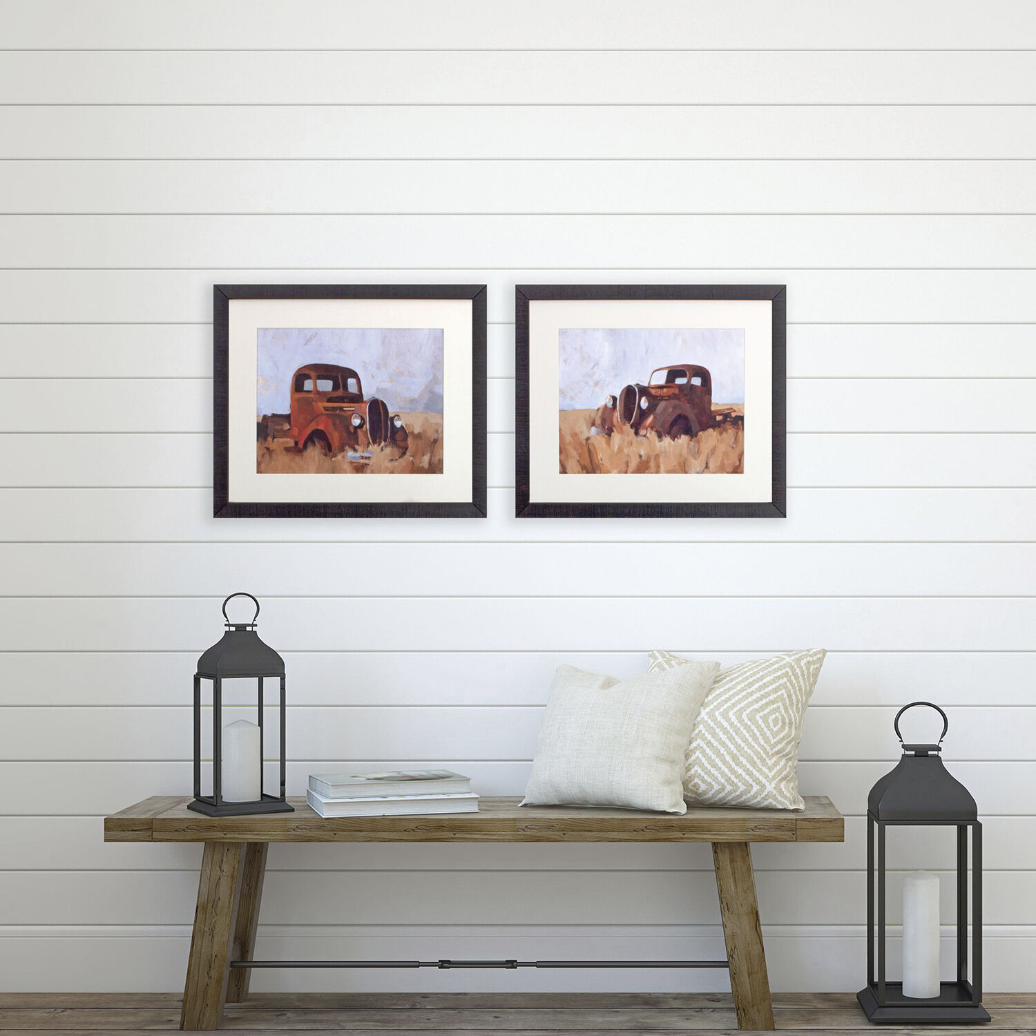 Farmhouse Brown and Red Framed Art, Propac