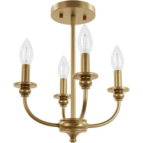 Southcrest 4 Light 13 inch Luxe Gold Semi Flush Mount Ceiling Light