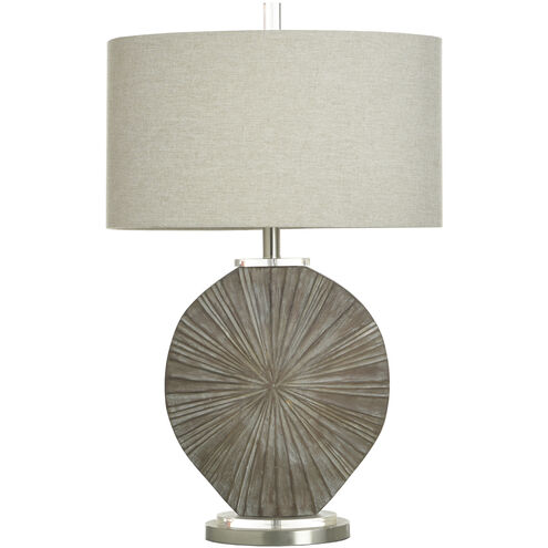 Silver Burst 28 inch 100.00 watt Brushed Grey and Brown Table Lamp Portable Light
