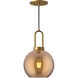 Alora Mood Soji 1 Light 7.88 inch Aged Gold Pendant Ceiling Light in Copper Glass