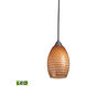 State College LED 6 inch Satin Nickel with Burnt Orange Mini Pendant Ceiling Light