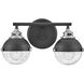 Fletcher 2 Light 16 inch Black with Chrome Vanity Light Wall Light in Black/Chrome