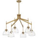 Corbin 6 Light 31.5 inch Warm Brass Chandelier Ceiling Light
