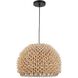 Durian 1 Light 14 inch Natural Pendant Ceiling Light
