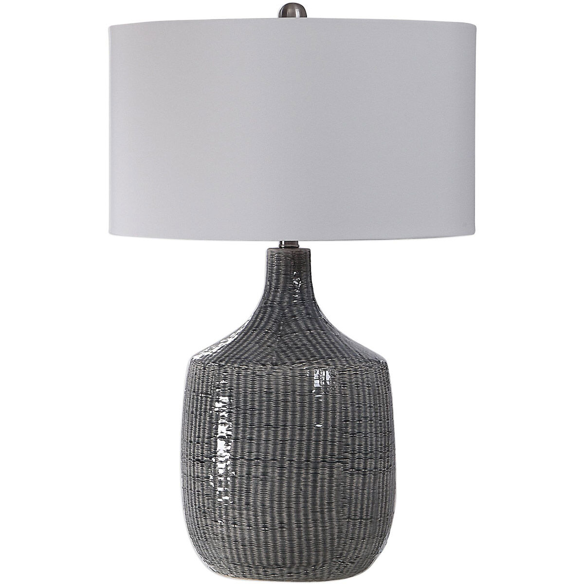 Felipe 29 inch 150 watt Distressed Gray Glaze and Brushed Nickel Table Lamp Portable Light