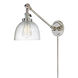 Soho Madison 23 inch 100 watt Polished Nickel Swing Arm Wall Sconce Wall Light in Clear Bubble Glass, 5, Double Swivel