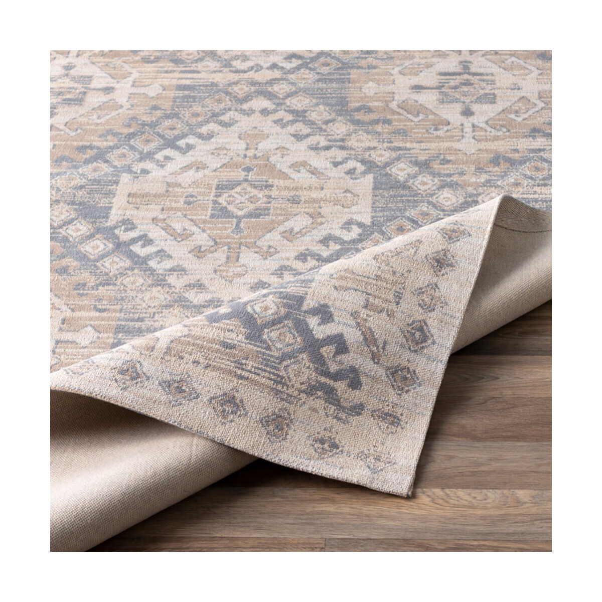 Amsterdam 36 X 24 inch Medium Gray/Taupe/Khaki/White Rugs, Cotton