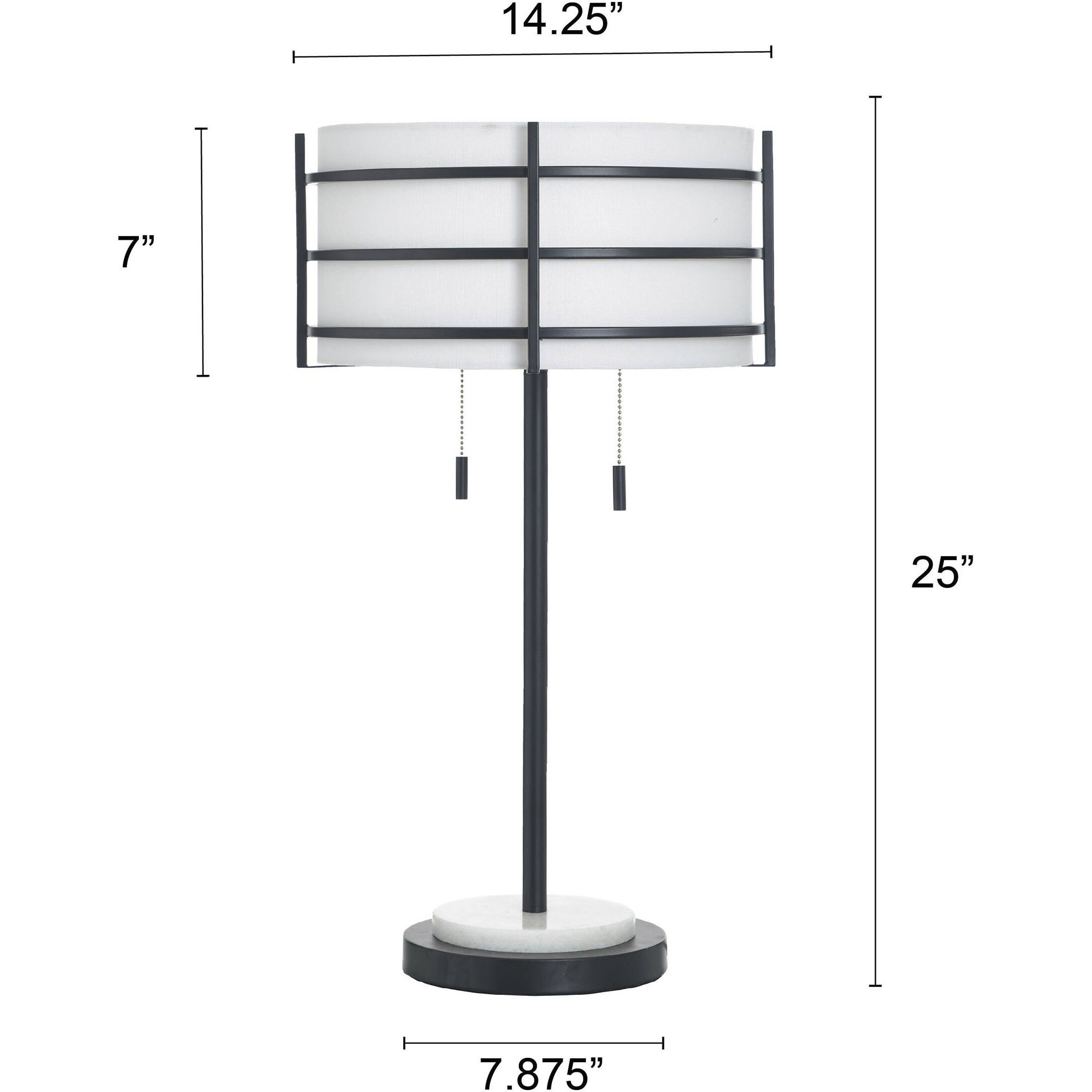 Royce 25 inch 60 watt Zammel and White Table Lamp Portable Light