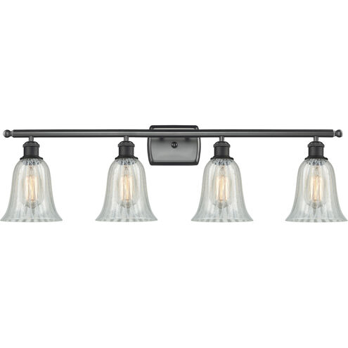 Ballston Hanover LED 36 inch Matte Black Bath Vanity Light Wall Light in Mouchette Glass, Ballston