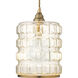 Madison 1 Light 8.5 inch Clear Glass with Antique Brass Hardware Pendant Ceiling Light