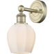 Norfolk Sconce Wall Light in Antique Brass, Matte White