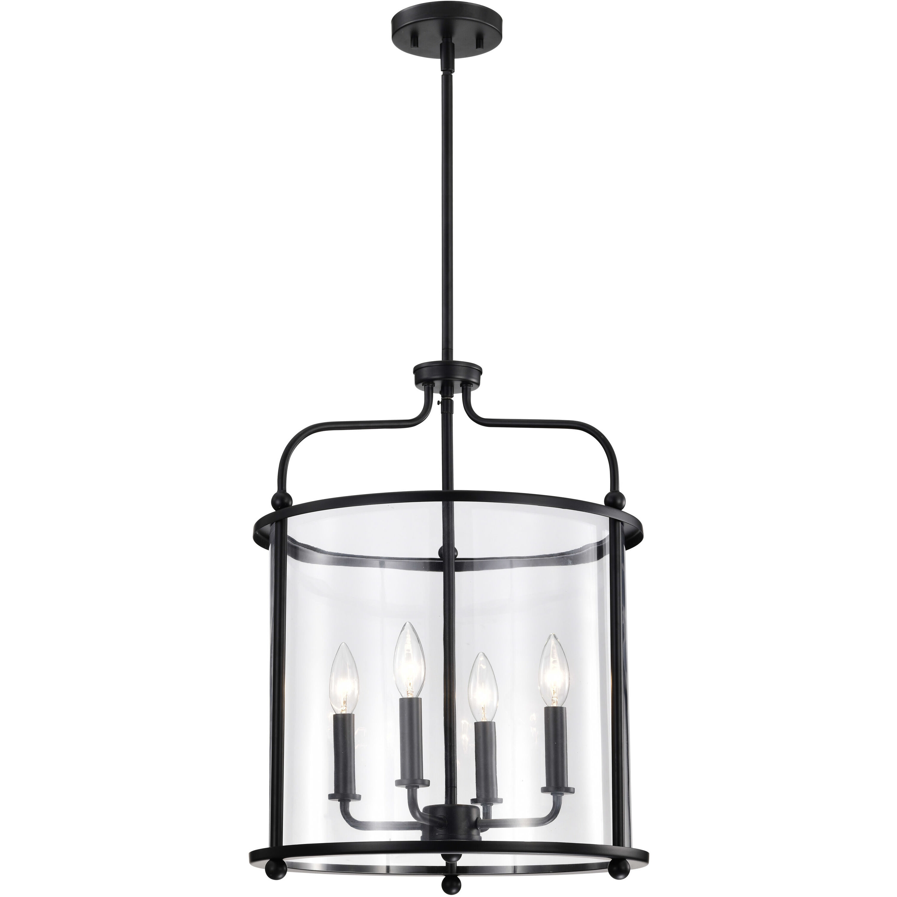 Yorktown 4 Light 16 inch Matte Black Pendant Ceiling Light