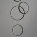 Hoopla LED 25 inch Black and Gold Single Pendant Ceiling Light in Black/Gold