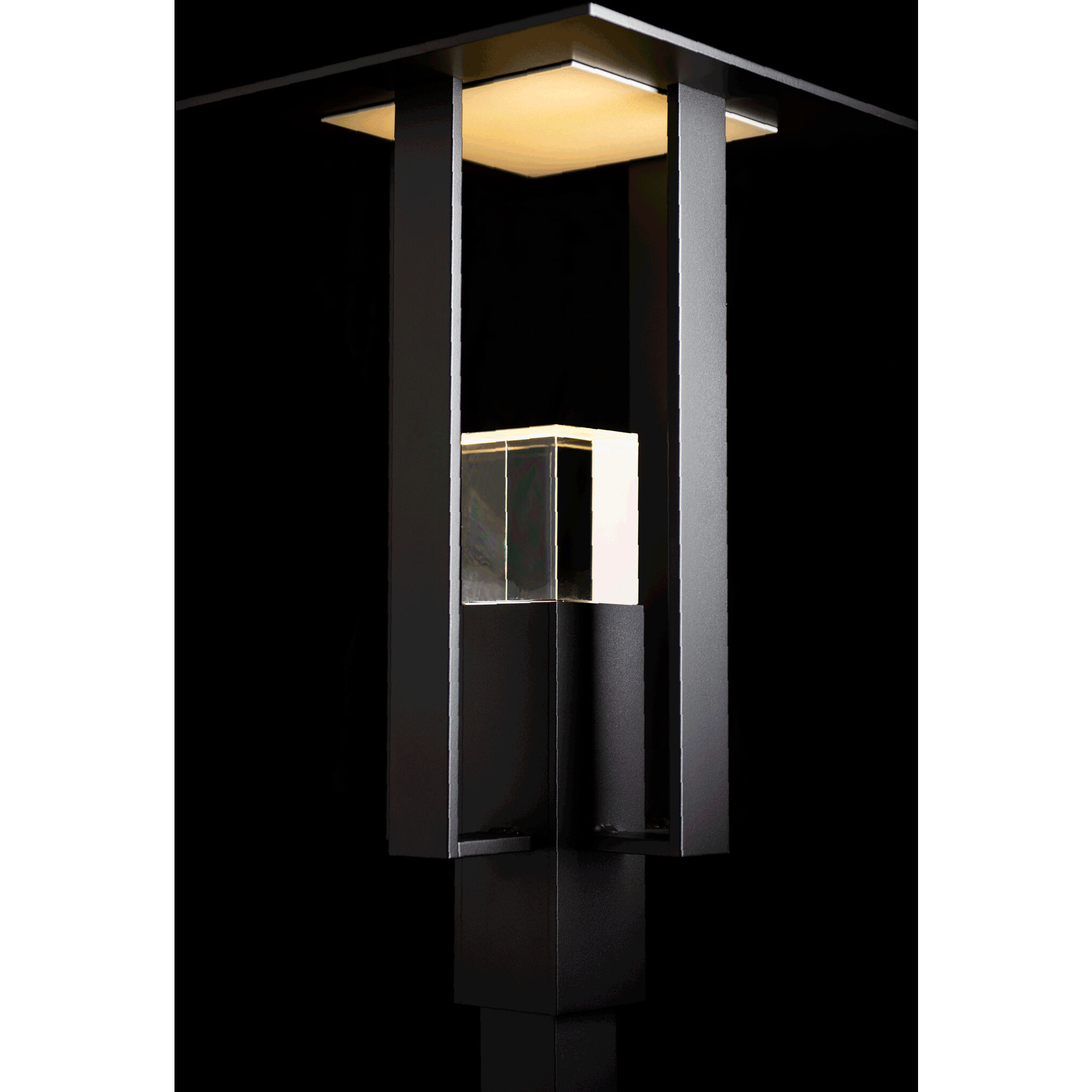 Shadow Box 1 Light 24.1 inch Coastal Black and Coastal Silver Outdoor Post Light